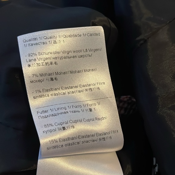 Escada‎ Houndstooth Black Red and White Blazer Jacket with Zipper Detail Size 34 - Picture 11 of 14